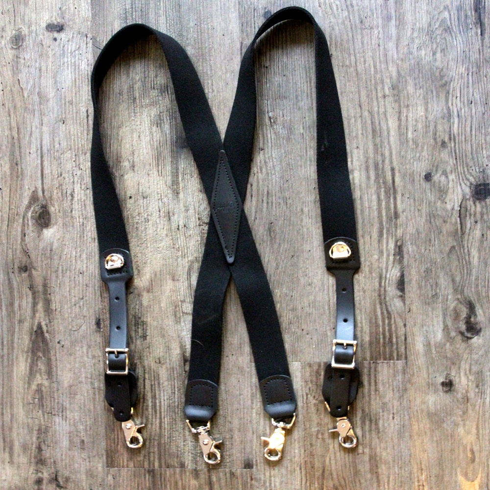 X-Back TAN Snap Suspenders Accessories Belts & Braces Suspenders Brass 
